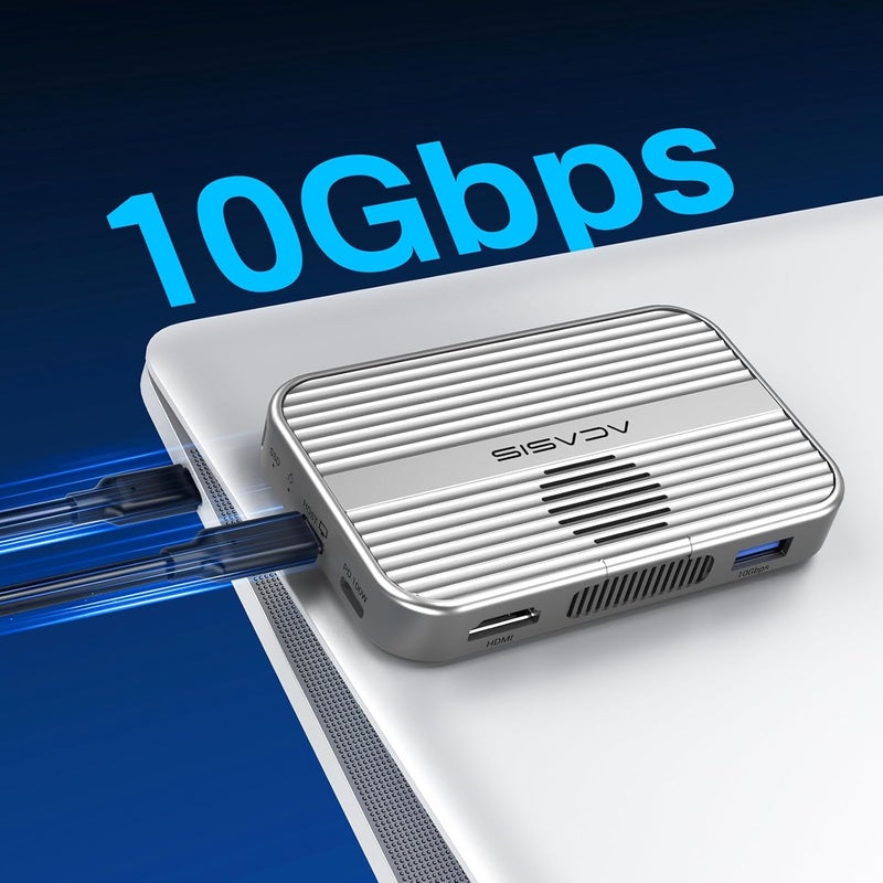 Acasis 10Gbps Magnetic M.2 NVMe SSD Enclosure & 2230 NVMe SSD Enclosure with Cooling Fan for iPhone 17/16/15 Pro/Pro Max Tool Free Installation,Support SSD Size 2230/2242/2260/2280 B+M M-Key - Image 4